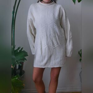 90s Vintage Cotton White Sweater Dress DUPLICATE